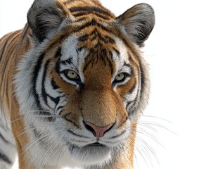 Obraz premium Majestic tiger portrait with striking eyes and vivid fur texture