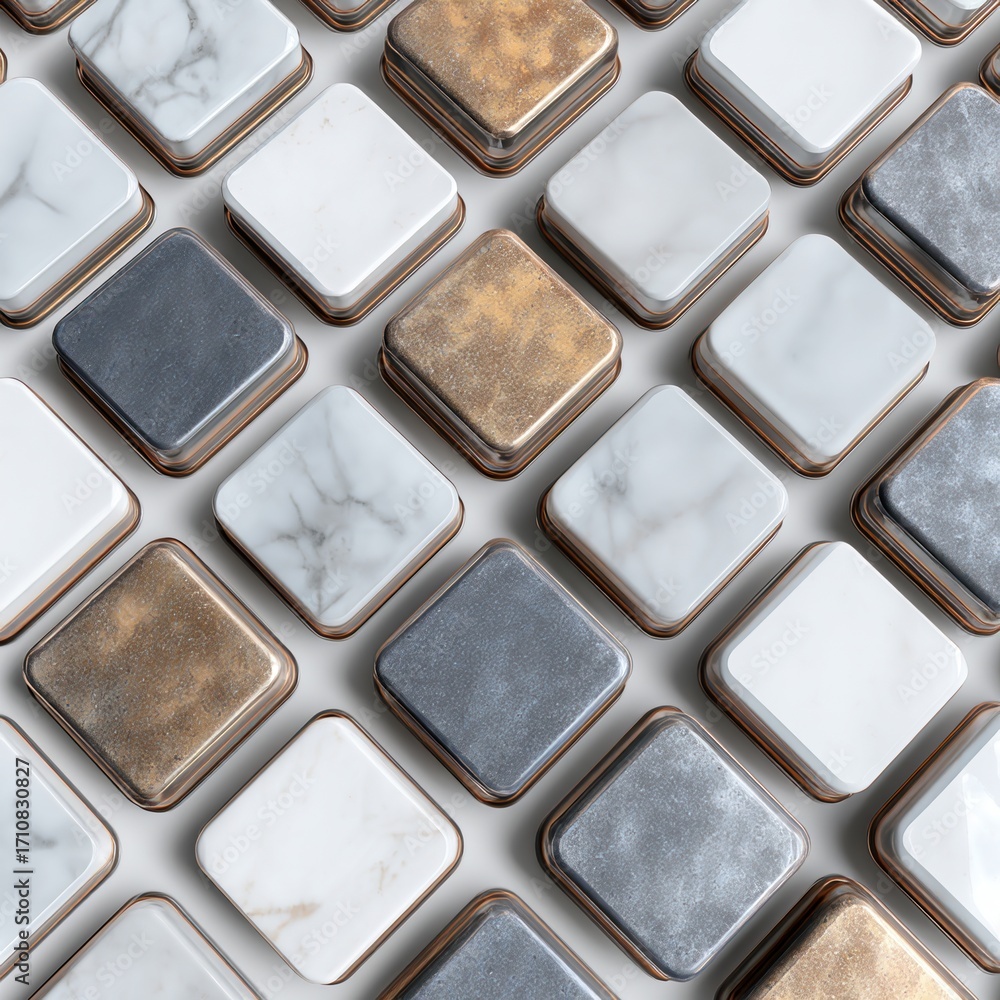 Aufkleber seamless pattern of photorealistic keyboard keys with metallic detail