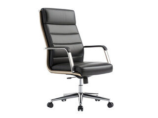Black office chair isolated on transparent background