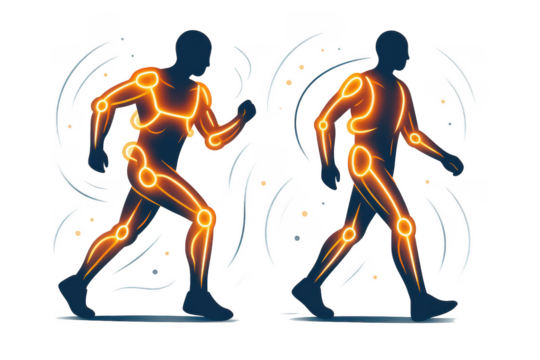 Human joint pain illustration exercise