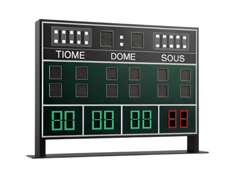 Scoreboard isolated on transparent background for sport use
