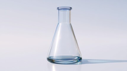 Empty glass erlenmeyer flask