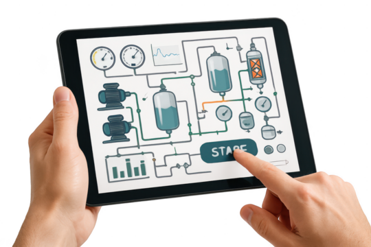 Industrial control on tablet display