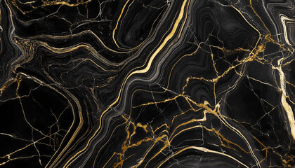 Texture Of Black Marble With Tiny Gold Veins