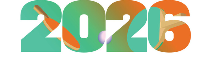 Ping png poster, annual sports calendar, New Year 2026, international table tennis competition schedule, banner, sports game decor. Racquet sports, tennis training, activities