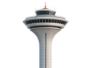 Airport control tower isolated on transparent background view