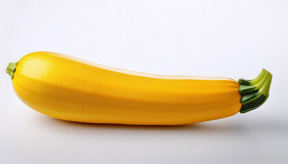 Single Yellow Zucchini On White Background