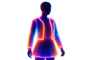 Neon glowing fashion outfit
