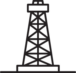 Simple outline drawing of an oil derrick