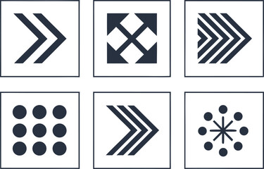 Arrow and Grid Icons graphic black