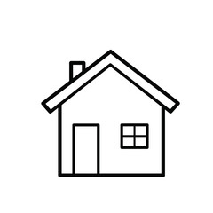 Simple outline of a traditional house with gable roof silhouette