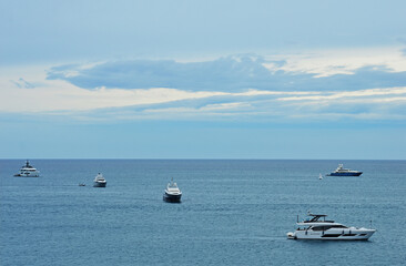 Many large and small yachts