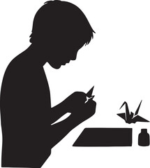 Origami silhouette vector, simple and modern design for paper crafts, art, and creative projects.