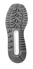 Running shoe sole showing tread pattern on transparent background