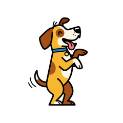 Playful Cartoon Dog Vector Illustration in Flat Minimalist Style