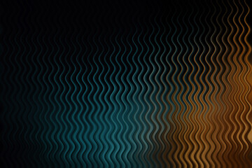 Abstract wavy vertical lines with a gradient of blue to orange and dark background