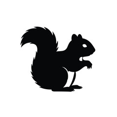 A charming black squirrel design stands out as a striking silhouette