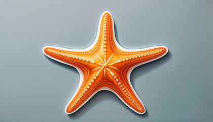 Image Of A Starfish Sticker On A Plain Background