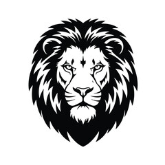 Majestic lion head portrait with striking features a bold silhouette