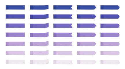 Fototapeta premium Purple sticky note set with gradients in different shapes. Great for planners, school projects, digital scrapbooking, stationery, and creative design.