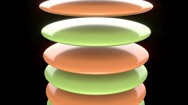 the image features a vertical stack of glossy disc