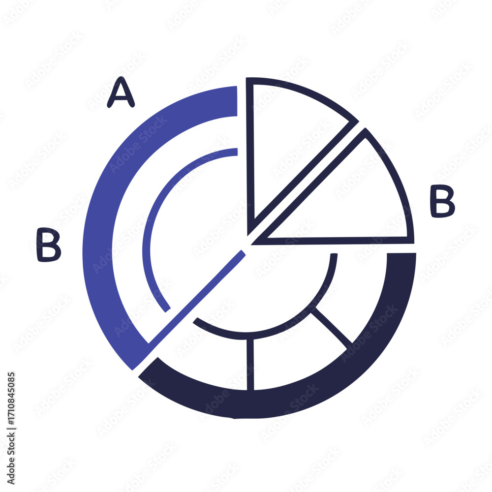 Poster pie chart diagram infographic template business data visualization with a and b labels for data anal