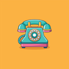 Cartoon classic telephone illustration art