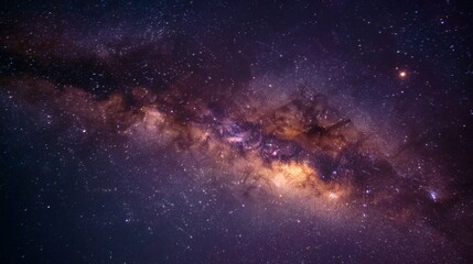 Stunning View of the Milky Way Galaxy in a Starry Night Sky Captured with Astrophotography Techniques