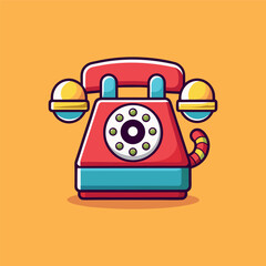 Cartoon classic telephone illustration art