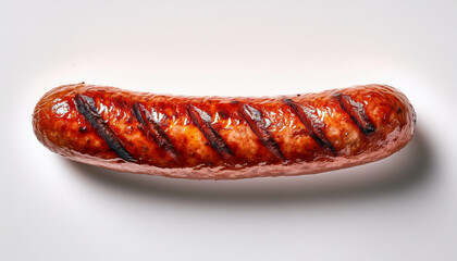 Grilled Sausage On A Minimalist White Background For Culinary Art