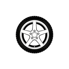 Fototapeta premium Automotive tire wheel vector illustration for car and truck spare parts and vehicle maintenance services design