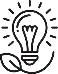 Eco friendly light bulb with leaf symbol