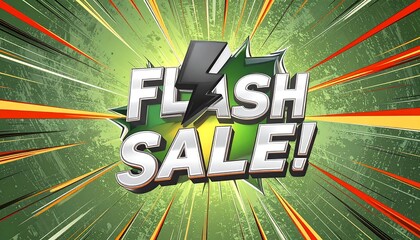 Flash sale graphic with radiating lines