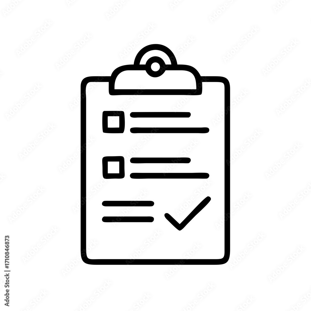 Poster Checklist clipboard task management to do list planning survey form icon vector illustration graphic design