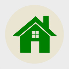 Eco House Icon – Green Energy Home Symbol
