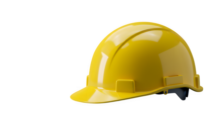 Professional yellow hard hat for construction safety and industrial work