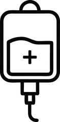 saline outline vector icon. Infusion bottle icon.