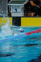 Professional Swimming Action in Water