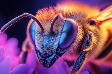 Fototapeta premium Close-up of a bee's head.