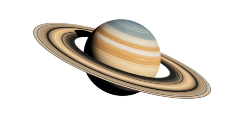 Majestic Saturn with prominent rings glowing in cosmic expanse, a celestial wonder for your projects.