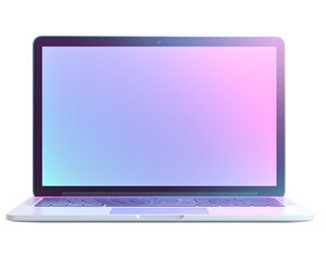  transparent background laptop mockup with a purple and blue gradient
