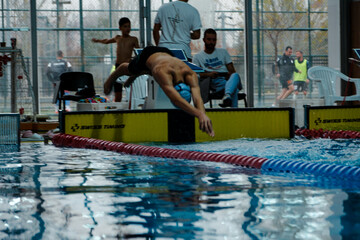 Professional Swimming Action in Water