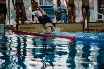 Professional Swimming Action in Water