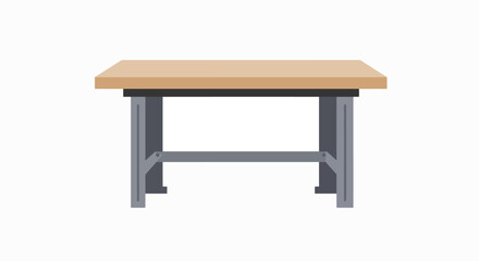 Sturdy Workbench: Industrial-Style Wood & Metal Table