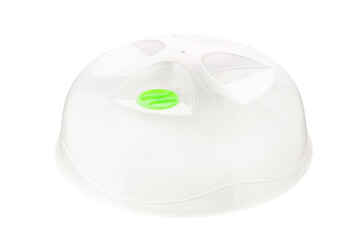 Microwave lid. Plastic cover for microwave isolated on white background.