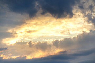 Colorful sunrise with clouds creating a beautiful sky scene