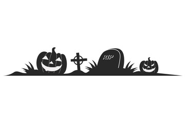 Halloween elements border
