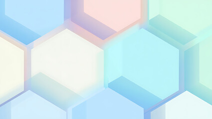Fototapeta premium Soft Pastel Hexagons Geometric Abstract Background