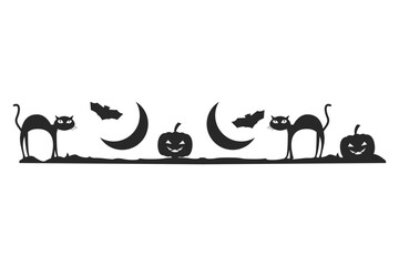 Halloween elements border