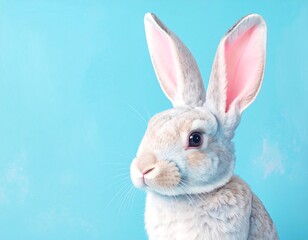 Obraz premium Close-up of a pastel rabbit